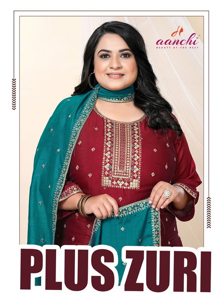 Plus Zuri By Aanchi Vichitra Silk Wholesale Kurti With Bottom Dupatta In India